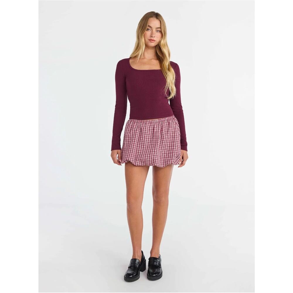No Boundaries Bubble Hem Mini Skirt, size XS (0-2)